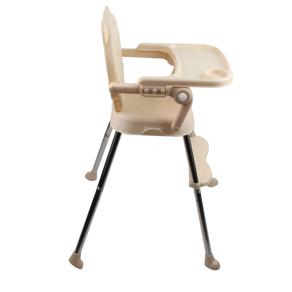 Baby Hochstuhl Einfach Tragbarer HöHenstuhl Zusammenklappbarer Boostersitz FüR Kleinkinder Beige-image