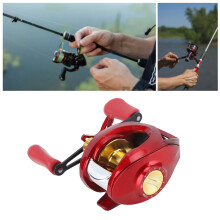 Baitcasting-Rad: Glatter Wurf, Einholen Metallangelrolle für Meer, See, Fluss, Linkshandgebrauch