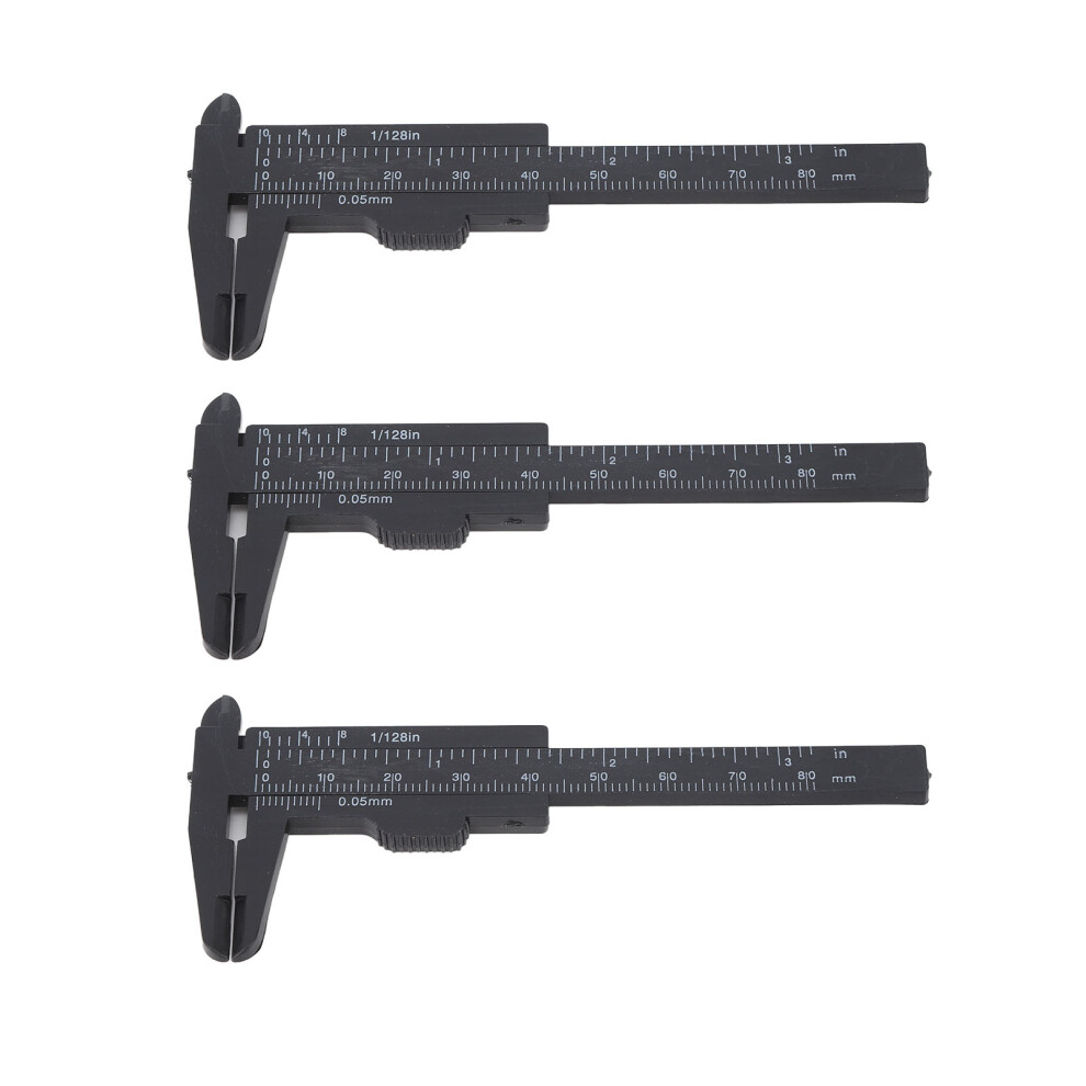 Black 10Pcs 80Mm Eyebrow Microblading Measuring Ruler Caliper Tool