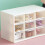 White Nine Square Grid Drawer Desktop Organizer Plastic Storage Box 7