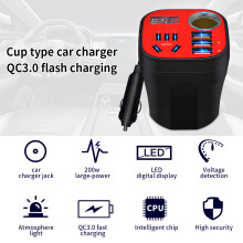 200W Auto-Generator 12V/24V mit QC3.0 Schnellladung, Digitale Anzeige
