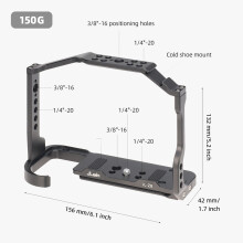 Aluminum Camera Cage for Nikon Z8 – Lightweight 156x42x132mm Black