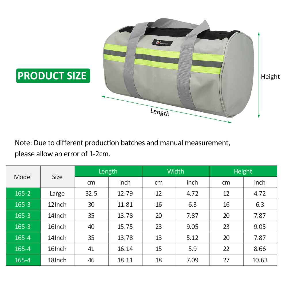 Heavy Duty Oxford Tool Bag 14Inch Large Capacity Grey 8011336212533