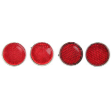 4 Stück Rundreflektor 42mm Hochhelligkeit Wasserdicht Stylischer roter Sicherheitsreflektor Für M6 Gewinde Motorrad ATV Scooter Fahrräder
