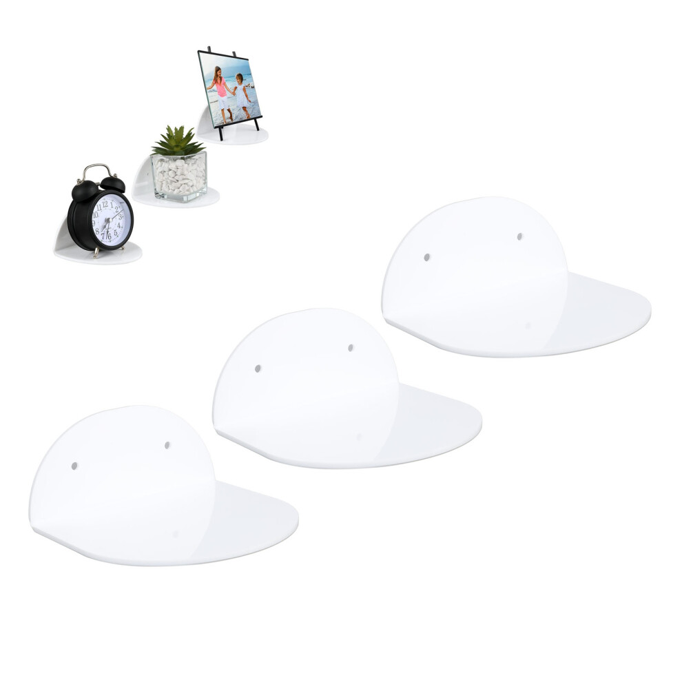 Set Of 3 Acrylic Display Shelves For Speakers Alarm Clocks Books 6X4 White 9401336214306
