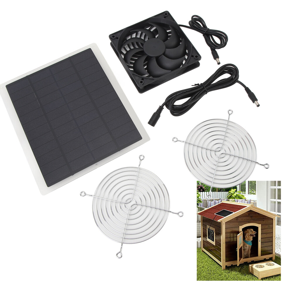 Durable 10W Solar Fan With Safety Mesh For Greenhouses & Chicken Coops 7691336215294