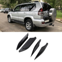 4 Stück Schwarze Dachträger-Endkappen für Toyota Land Cruiser Prado FJ120 2002-2009