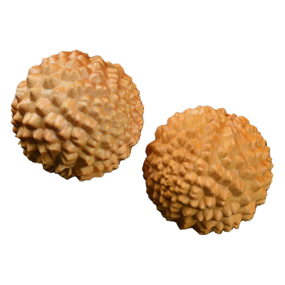 2pcs Wooden Spiky Texture Hand Balls - Relieve Tension Enhance Mobility