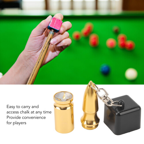 Pool Billard Kreidehalter 4-in-1 Queue-Spitzwerkzeug Tragbar Schwarz/Gold 2