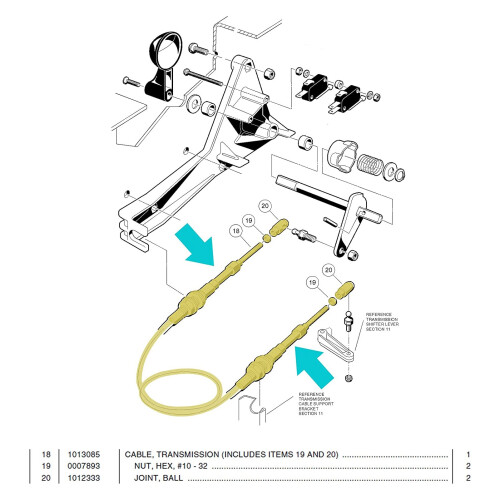 Premium Shift Forward Reverse Cable for Club Car DS Gas Models 2