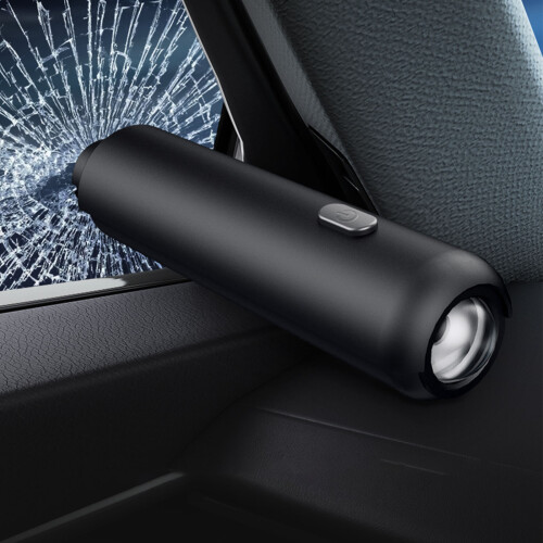 Compact Auto Emergency Tool: Glass Breaker Seatbelt Cutter & Light 2