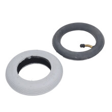 6 Inch Gray Inflatable Tire with Rubber Inner Tube 36PSI Load Capacity