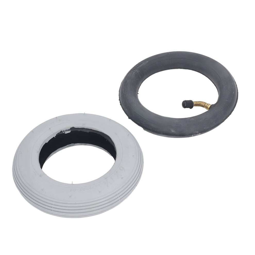 6 Inch Inflatable Tire With Rubber Inner Tube 36Psi Load Capacity Gray 4901336247571