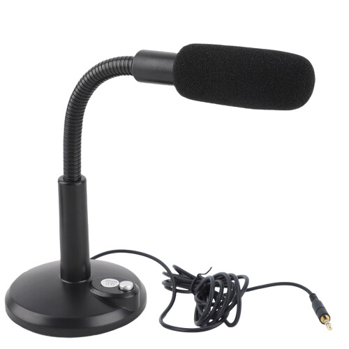 Wired Microphone 360 Pickup High Sensitivity Clear Voice Black 1