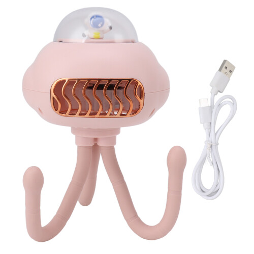 Pink Handheld Bladeless Portable Fan 3.7V 2000mAh Rechargeable 1