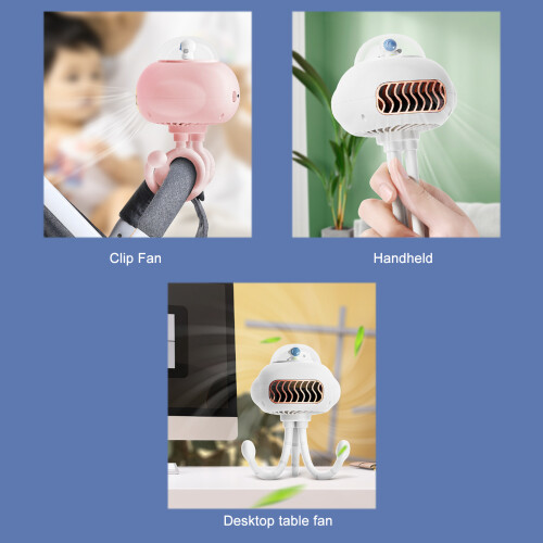Pink Handheld Bladeless Portable Fan 3.7V 2000mAh Rechargeable 2
