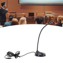 Schwanenhals kabelgebrachtes Mikrofon Schwarz 360 Grad Aufnahme Desktop Schwanenhals Mikrofon für Karaoke Konferenz Aufnahme 3,5 mm