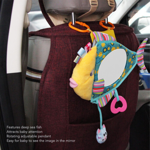 Fish Shape Plush Baby Car Mirror, Adjustable, Rotatable Observation 2