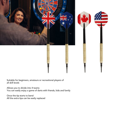 Soft-Tip Dart-Set mit 50 Tips, 12 Flights, einfacher Austausch, 171 g 2