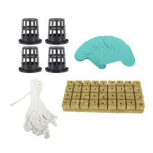 72er Set 1 Zoll Rockwool Würfel mit 2 Zoll Netztöpfen für hydroponisches Anbauf system, gute Wasseraufnahme, Hydroponik-Gitternetzbecher-Ki