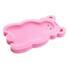 Neugeborenes rutschfestes Schwammmatte Weiche, dicke Badewannenschwammkissen für Neugeborene Baby Säugling Pink