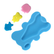 1,8 Zoll dicke Baby-Badewaschschwamm-Matte, rutschfest, weich, in cartoonischer Form, dicker Badewannenschwamm für das Badezimmer, Blau