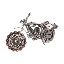 Stylish Metal Motorcycle Toy Model with Antique Texture Durable Kids Room Decor