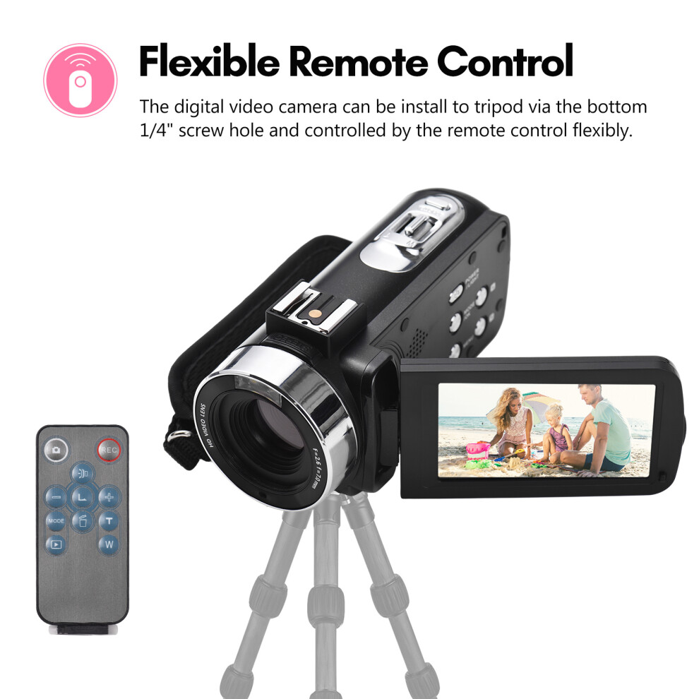 Fhd 1080P Camcorder 30Mp 18X Zoom 3.0" Ips Screen +Accessories 7601336264451