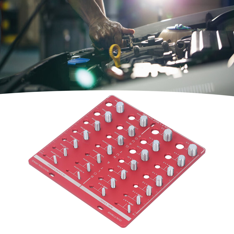 Accurate Aluminium Bolt & Nut Thread Checker 7.9X7.9in Garage Gauge 4371336268928