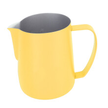Stainless Steel Latte Art Pitcher 450ml Bevel Design Pale Yellow
