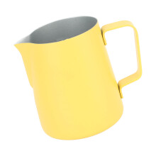 380ml Stainless Steel Milk Frothing Pitcher - Yellow, 11.5x9.5x8cm
