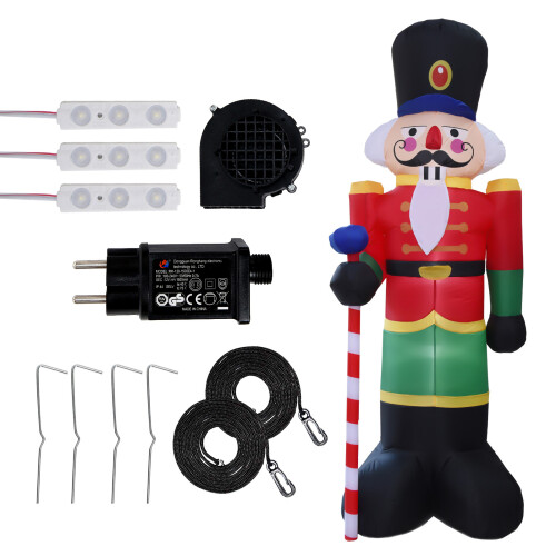 8ft Waterproof Outdoor Inflatable Nutcracker with LED Lights for Garden Yard 2