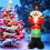 8ft Waterproof Outdoor Inflatable Nutcracker with LED Lights for Garden Yard 8