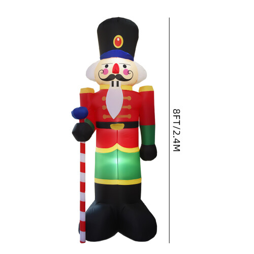 8ft Waterproof Outdoor Inflatable Nutcracker with LED Lights for Garden Yard 1