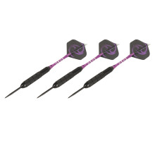 Darts-Set mit Stahlspitzen, rutschfest, leicht, Flugaufsätze lila für Bar & Zuhause