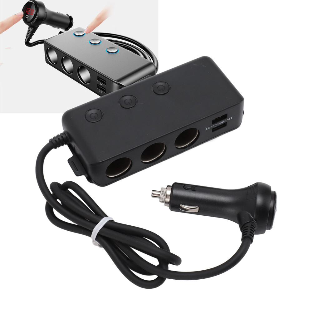 3 Socket Usb Qc3.0 Car Cigarette Lighter Splitter 120W Power Adapter 5091336281466