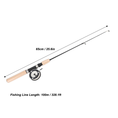 65cm Eisfischerangler-Set mit Rolle, Glatter, rutschfester Griff für Forelle & Zander 1