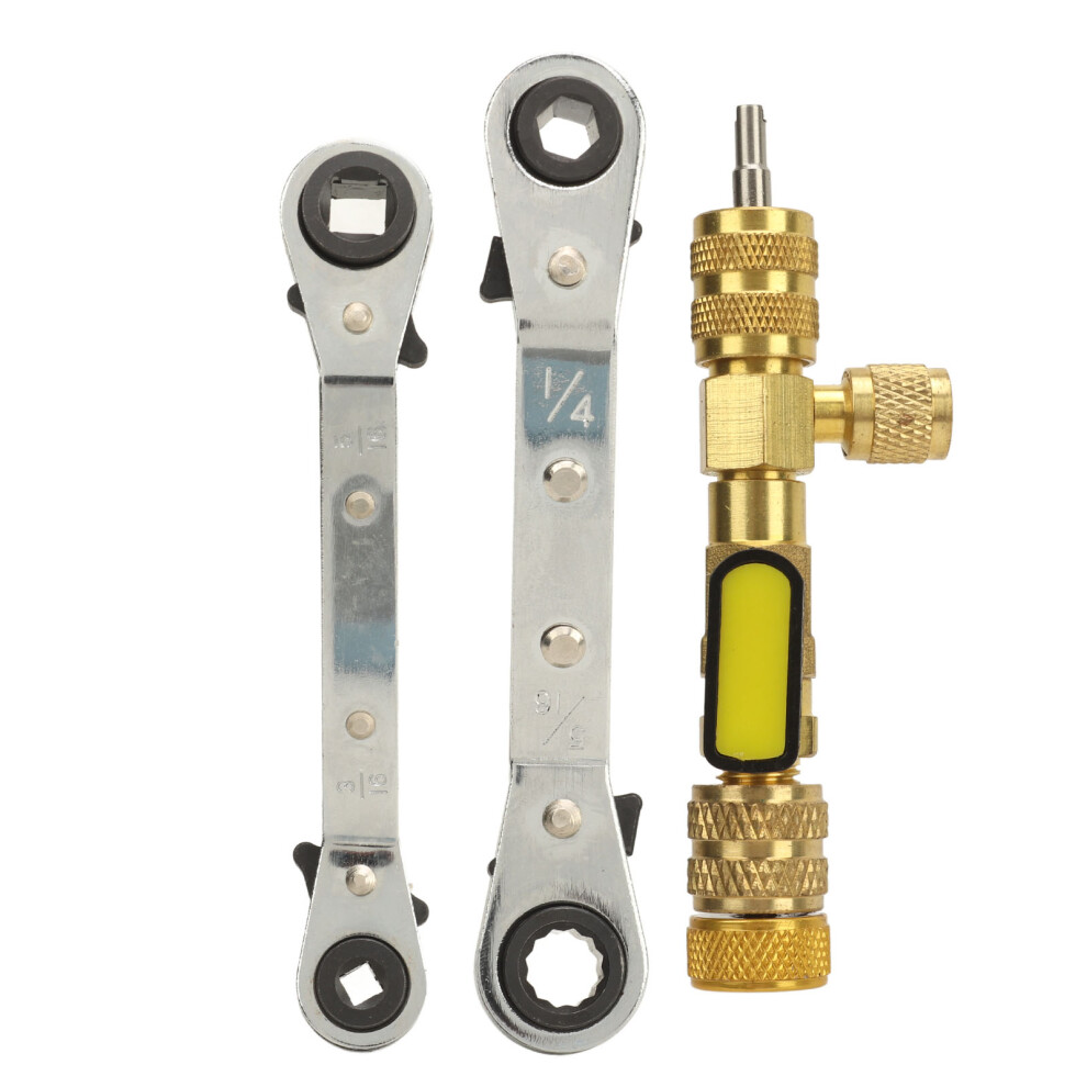 Ac Valve Core Remover Tool Kit With Wrench & Adapter For Hvac Repair 8101336285580