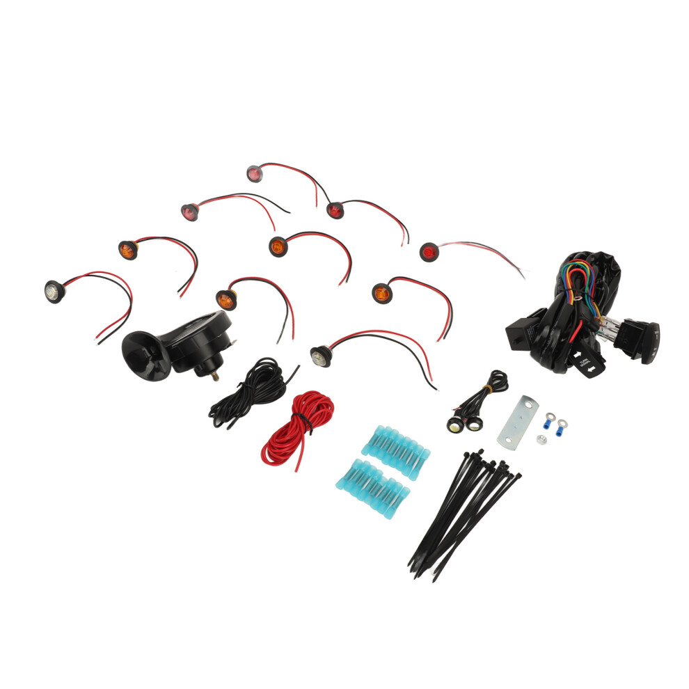 Dc12v Universal Turn Signal Horn Kit For Utv Atv Golf Cart With Switch, White/Red/Amber 4601336285534