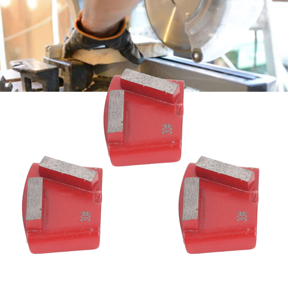3Pcs Diamond Grinding Shoes For Concrete Red Trapezoid 2 Long Teeth 30 Grit 8481336287877