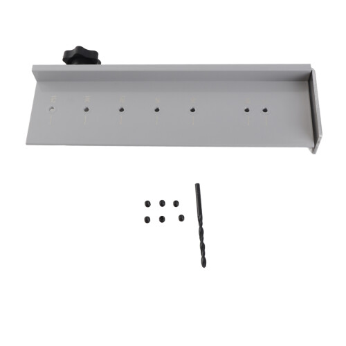 Aluminum Alloy Handle Punching Locator 7 Holes Adjustable Silver 2