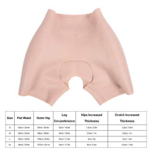 Silicone Butt Lifter Shorts: Open Crotch Thick Padding Skin Color M 1