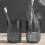 Wall Mounted Toothbrush Holder 3 Cups Black Plastic Hygienic Durable 7