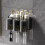 Wall Mounted Toothbrush Holder 3 Cups Black Plastic Hygienic Durable 4