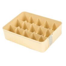 15 Cell Plastic Closet Drawer Organizer Yellow 30x23x9cm for Socks & Underwear