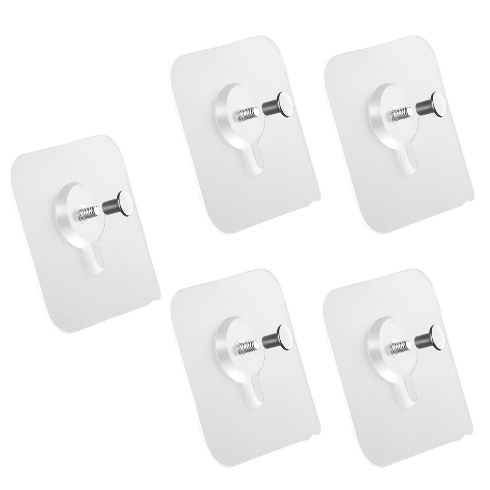 5Pcs 8Mm No-Drill Adhesive Screw Hooks For Seamless Wall Mounting 4221336298411