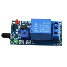 IR Flame Sensor Fire Alarm Module DC 12V Sensitivity Adjustability