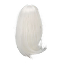 1/6 White Long Straight High Temp Silk Ball Jointed Doll Wig