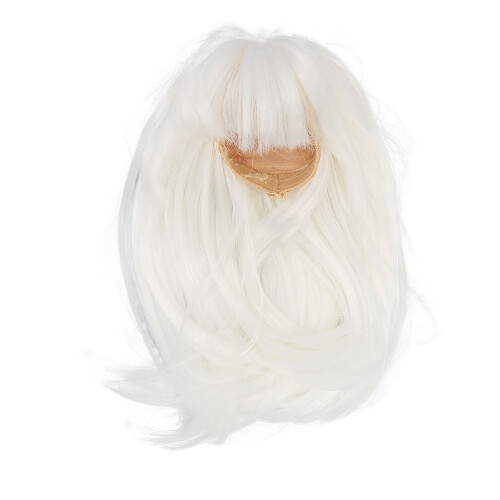 1/6 White Long Straight High Temp Silk Ball Jointed Doll Wig 1