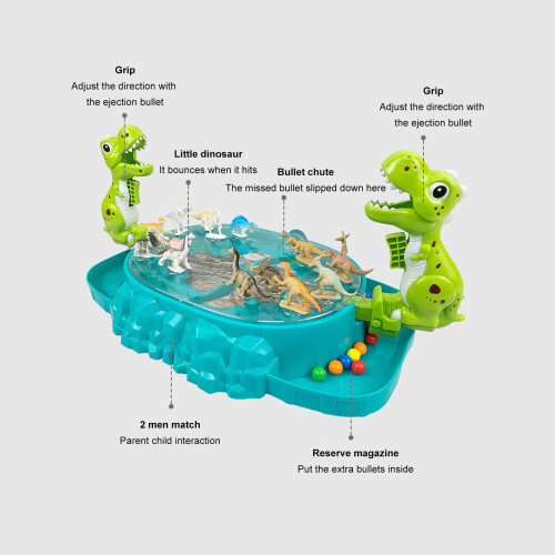 Interactive Dinosaur Battle Game for 2 Players Hand Eye Coordination Toy 2